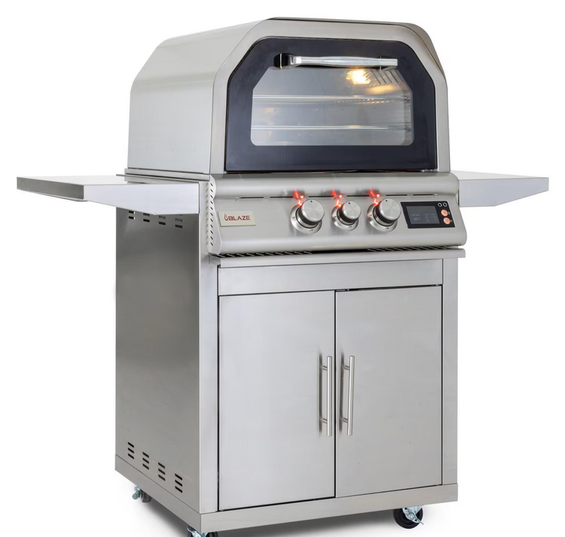 Blaze 26-Inch Freestanding Natural Gas Outdoor Oven W/ Rotisserie & Cart - BLZ-26-PZOVN-NG + BLZ-26-PZOVN-CART