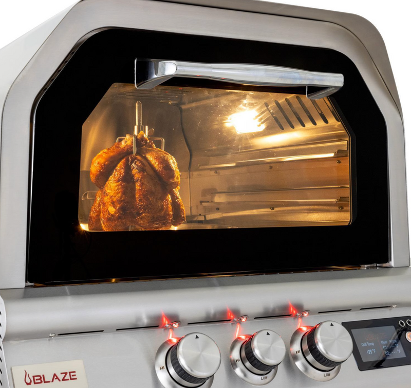 Blaze 26-Inch Freestanding Natural Gas Outdoor Oven W/ Rotisserie & Cart - BLZ-26-PZOVN-NG + BLZ-26-PZOVN-CART
