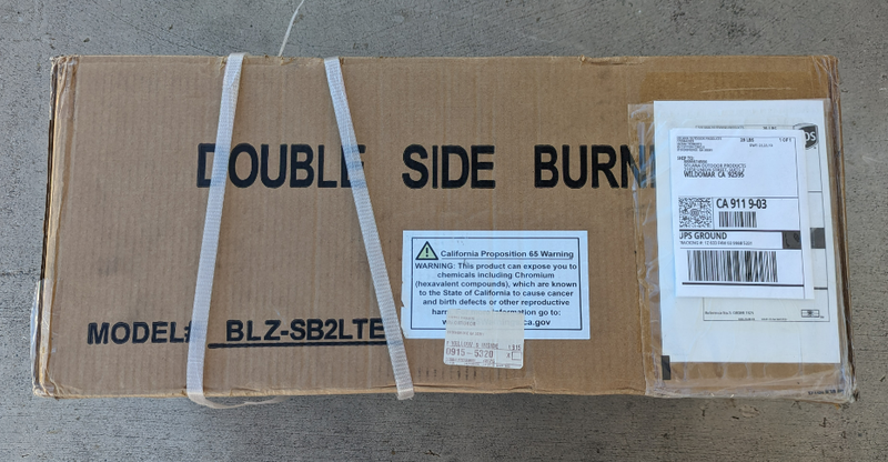 Blaze Premium LTE Built-In Natural Gas Stainless Steel Double Side Burner with Lid Open Box- BLZ-SB2LTE-NG-OB