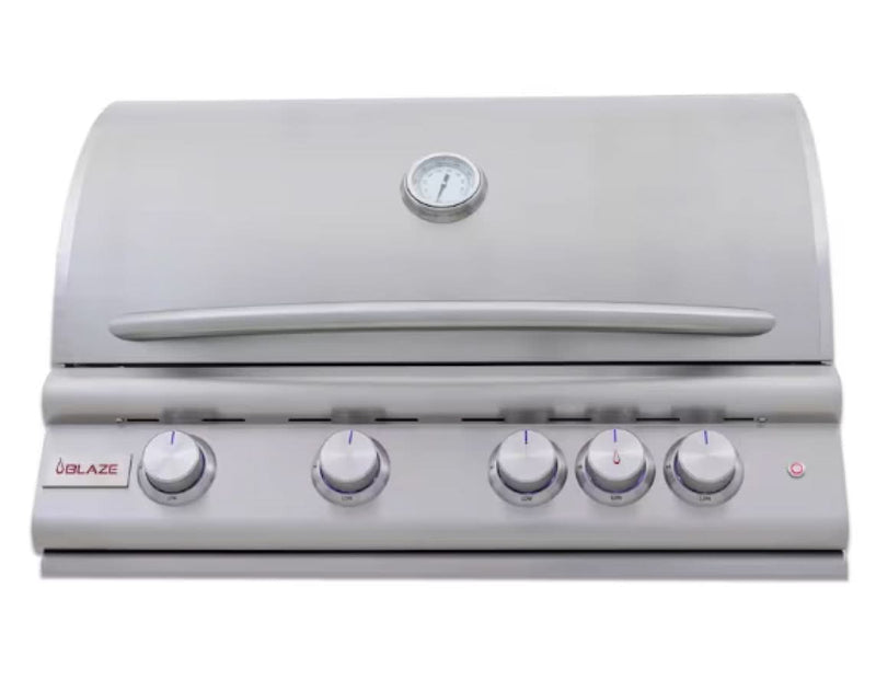 Blaze Premium LTE+ 32-Inch 4-Burner Built-In Natural Gas Grill W/ Rear Infrared Burner & Lift-Assist Hood - BLZ-4LTE3-NG