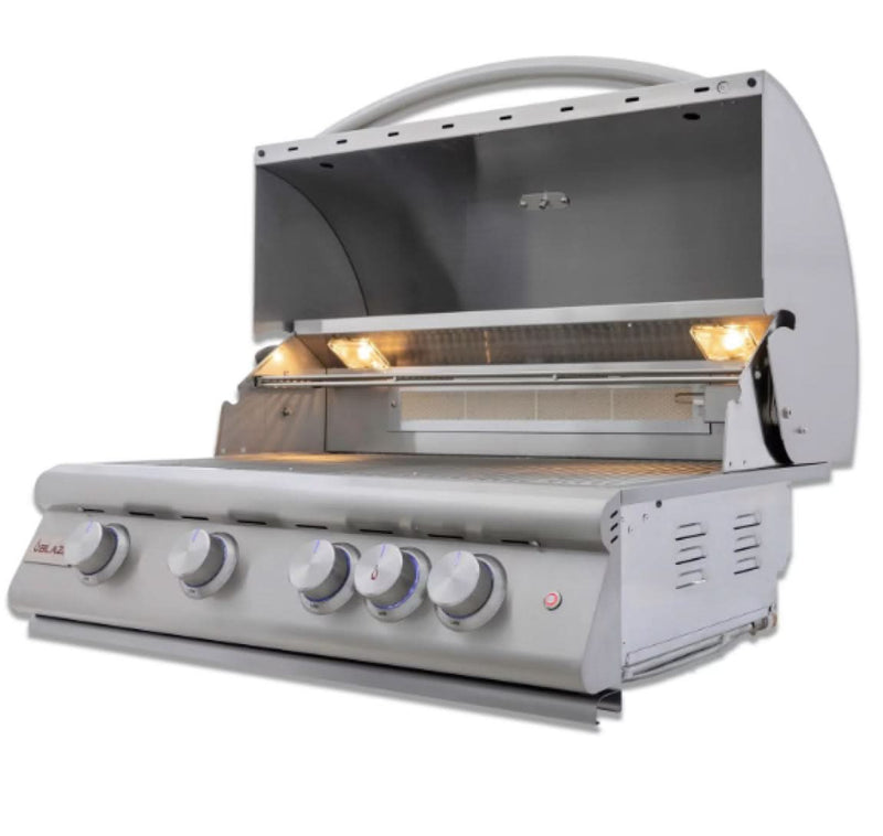 Blaze Premium LTE+ 32-Inch 4-Burner Built-In Natural Gas Grill W/ Rear Infrared Burner & Lift-Assist Hood - BLZ-4LTE3-NG