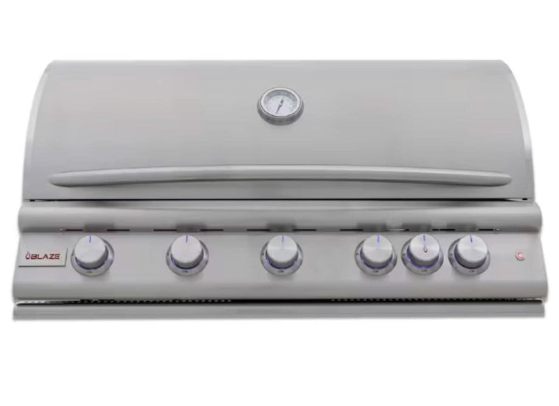 Blaze Premium LTE+ 40-Inch 5-Burner Built-In Natural Gas Grill W/ Rear Infrared Burner & Lift-Assist Hood - BLZ-5LTE3-NG