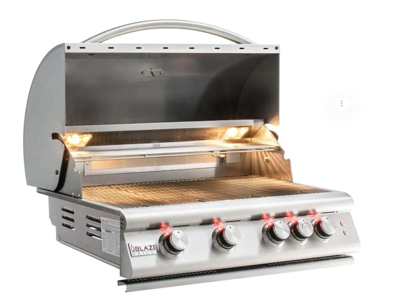 Blaze Premium LTE3 Marine Grade 32" 4-Burner Gas Grill with Rear Infrared Burner & Grill Lights - BLZ-4LTE3MG-LP