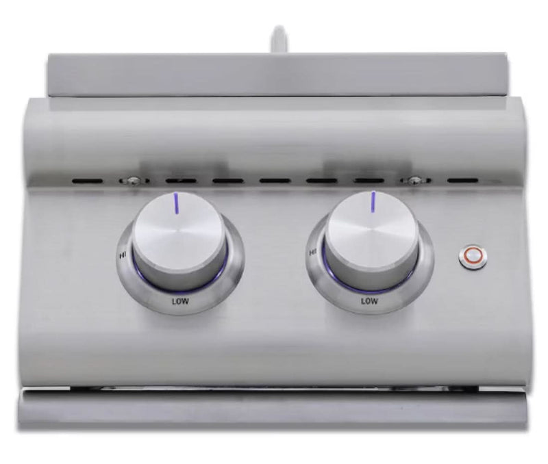 Blaze Premium LTE+ Natural Gas Stainless Steel Double Side Burner W/ Lid - BLZ-SB2-LTE3-NG