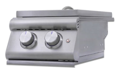 Blaze Premium LTE+ Natural Gas Stainless Steel Double Side Burner W/ Lid - BLZ-SB2-LTE3-NG