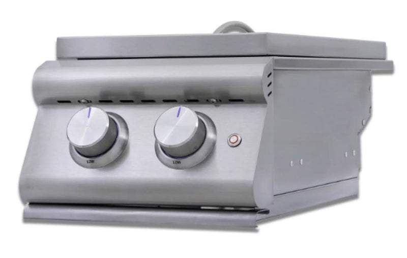 Blaze Premium LTE+ Natural Gas Stainless Steel Double Side Burner W/ Lid - BLZ-SB2-LTE3-NG