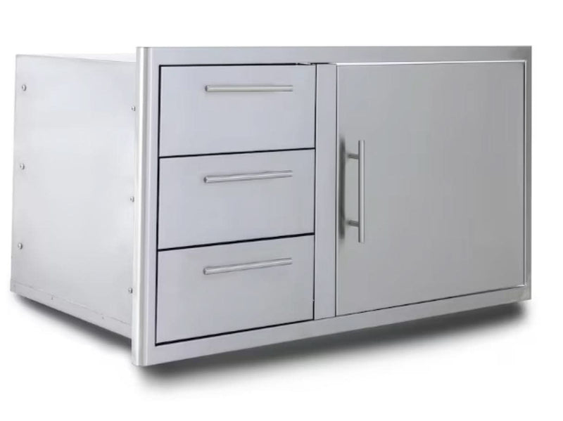 Blaze 39-Inch Stainless Steel Access Door & Triple Drawer Combo - BLZ-DDC-39-R-LTSC