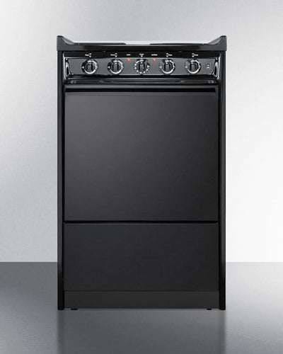 Summit 24 Electric Range with Chrome Drip Pans and Manual Clean Oven Black - TEM110CR