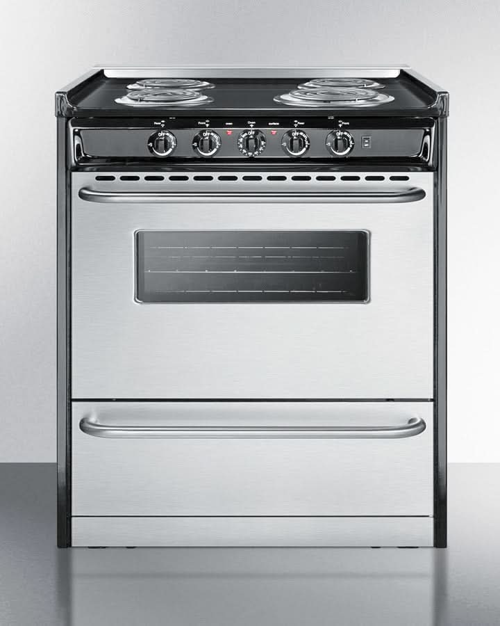 Summit 24 Electric Range with Manual Clean Oven Stainless Steel - TEM210BRWY