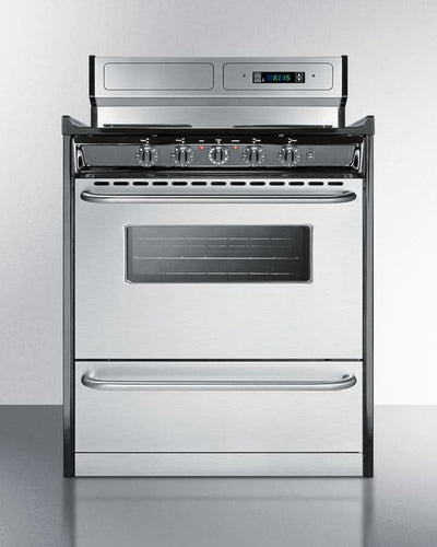 Summit 24 Electric Range with Manual Clean Oven Stainless Steel - TEM230BKWY