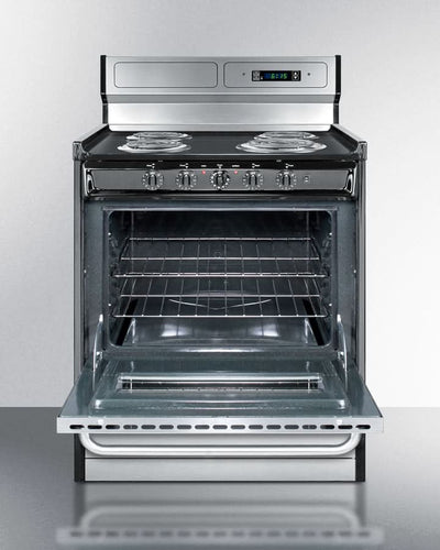 Summit 24 Electric Range with Manual Clean Oven Stainless Steel - TEM230BKWY