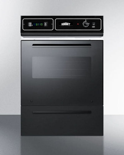 Summit 24 Wide Electric Wall Oven 115V Black - TEM715DK