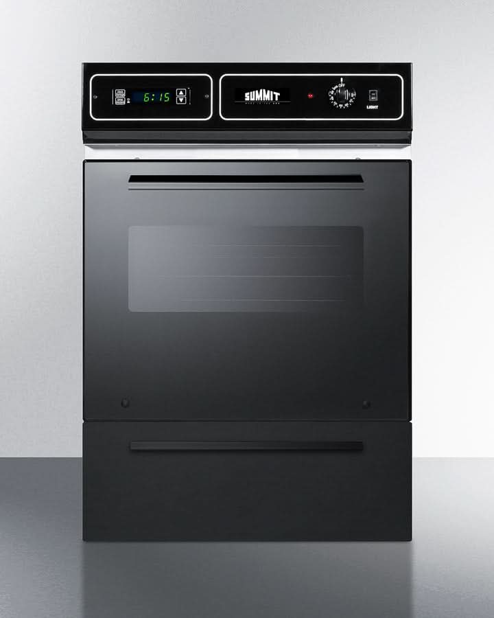 Summit 24 Wide Electric Wall Oven Black Glass - TEM721DK