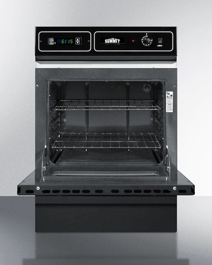 Summit 24 Wide Electric Wall Oven 115V Black - TEM715DK