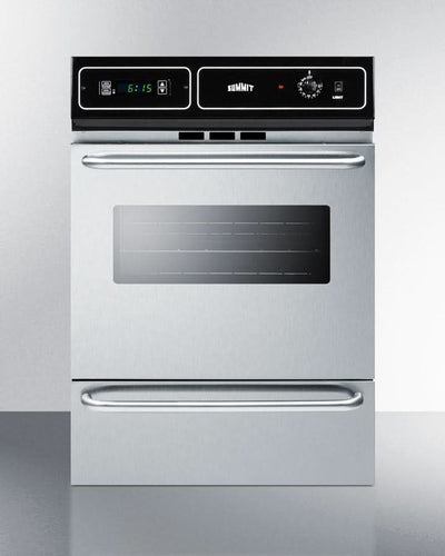 Summit 24 Wide Electric Wall Oven Steel Black - TEM721BKW