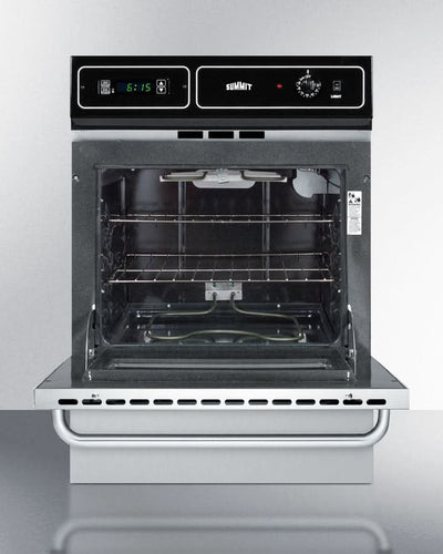 Summit 24 Wide Electric Wall Oven Steel Black - TEM721BKW