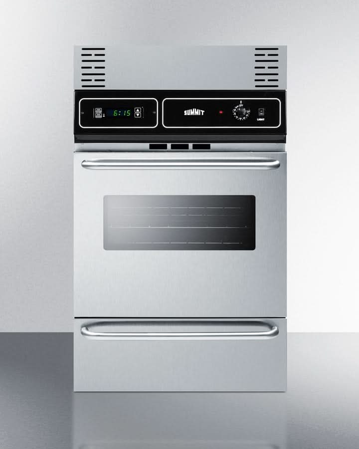 Summit 24 Wide Electric Wall Oven Steel Black - TEM721BKW
