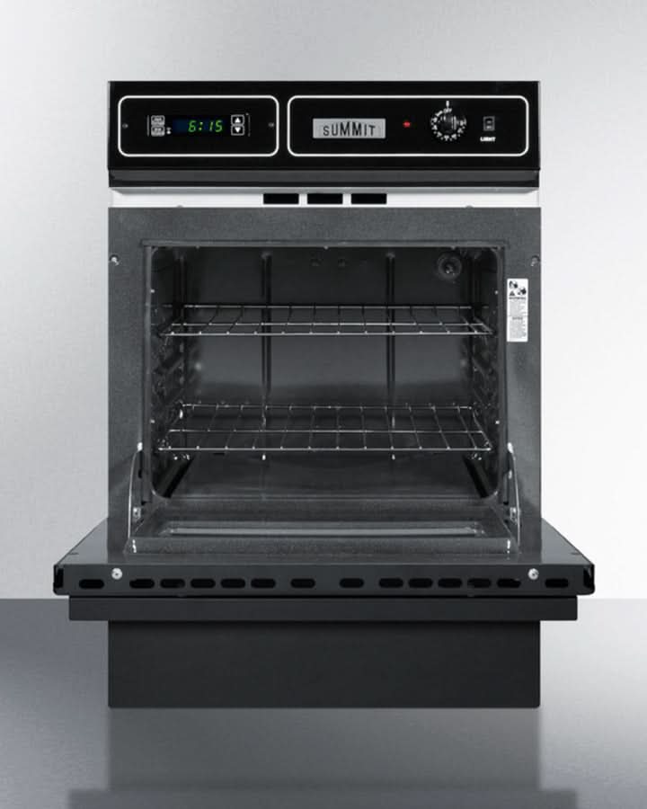Summit 24 Wide Electric Wall Oven Black Glass - TEM721DK