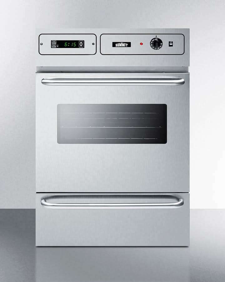Summit 24 Wide Electric Wall Oven, 115V Stainless Steel - TEM755BKW