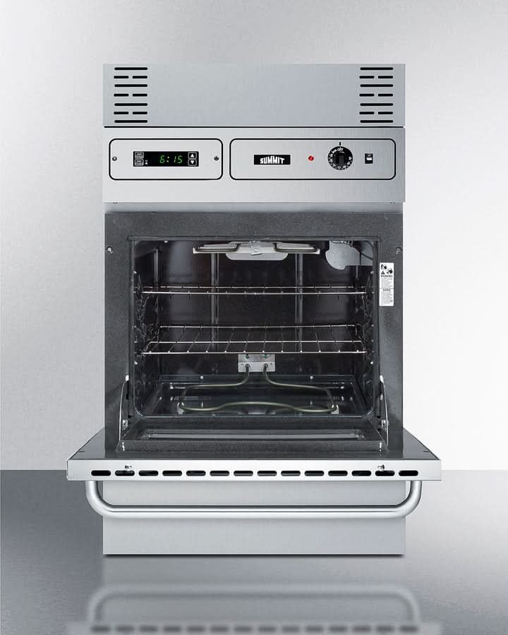 Summit 24 Wide Electric Wall Oven, 115V Stainless Steel - TEM755BKW
