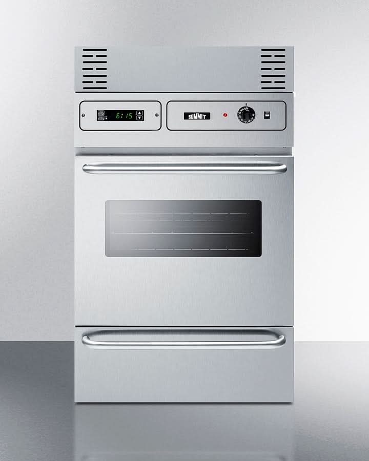 Summit 24 Wide Electric Wall Oven, 115V Stainless Steel - TEM755BKW