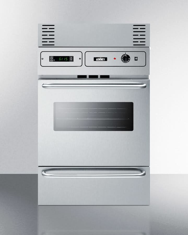 Summit 24 Wide Electric Wall Oven Stainless Steel - TEM788BKW