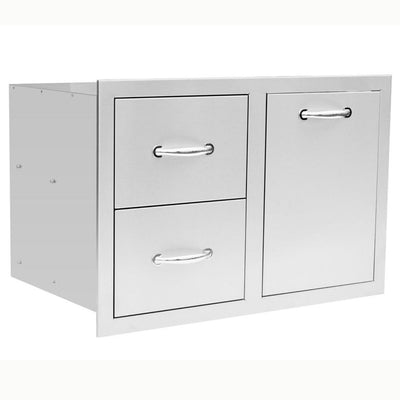 TrueFlame 33" 2-Drawer & Vented LP Tank Pullout Drawer Combo- TF-DC2-33LP-A