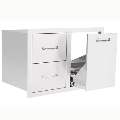 TrueFlame 33" 2-Drawer & Vented LP Tank Pullout Drawer Combo- TF-DC2-33LP-A