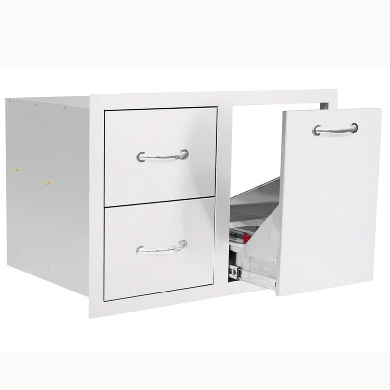 TrueFlame 33" 2-Drawer & Vented LP Tank Pullout Drawer Combo- TF-DC2-33LP-A
