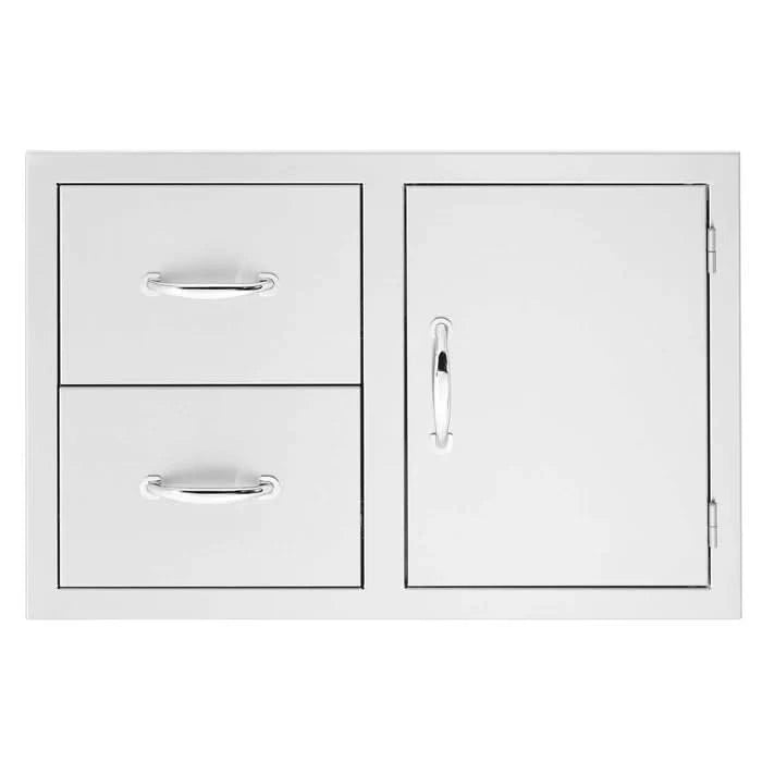 TrueFlame 33" 2-Drawer & Access Door Combo Masonry Frame Return- TF-DC2-33M-A