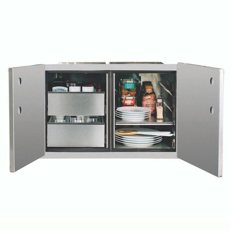 TrueFlame 36" 2-Drawer Dry Storage Pantry & Enclosed Cabinet Combo- TF-DP-36DC-A