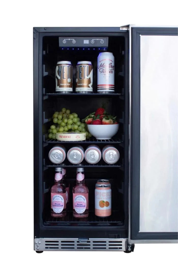 TrueFlame 15" Outdoor Rated Fridge w/Stainless Door- AMD-RFR-15S