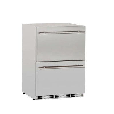 TrueFlame 24" 5.3C Deluxe Outdoor Rated 2-Drawer Fridge- AMD-RFR-24D-R-A