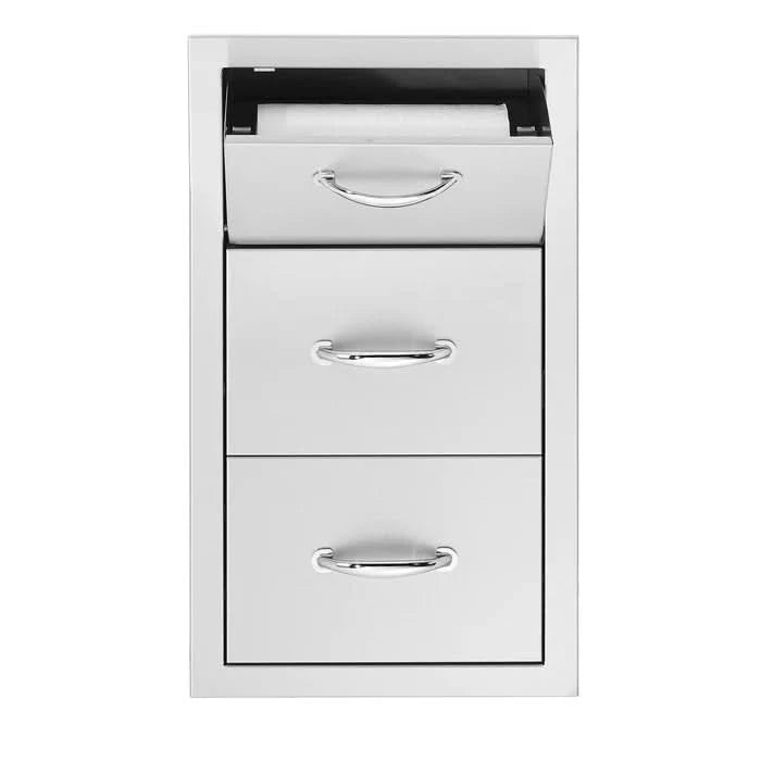 TrueFlame 17" Vertical 2-Drawer & Paper Towel Holder Combo- TF-TDC-17-A