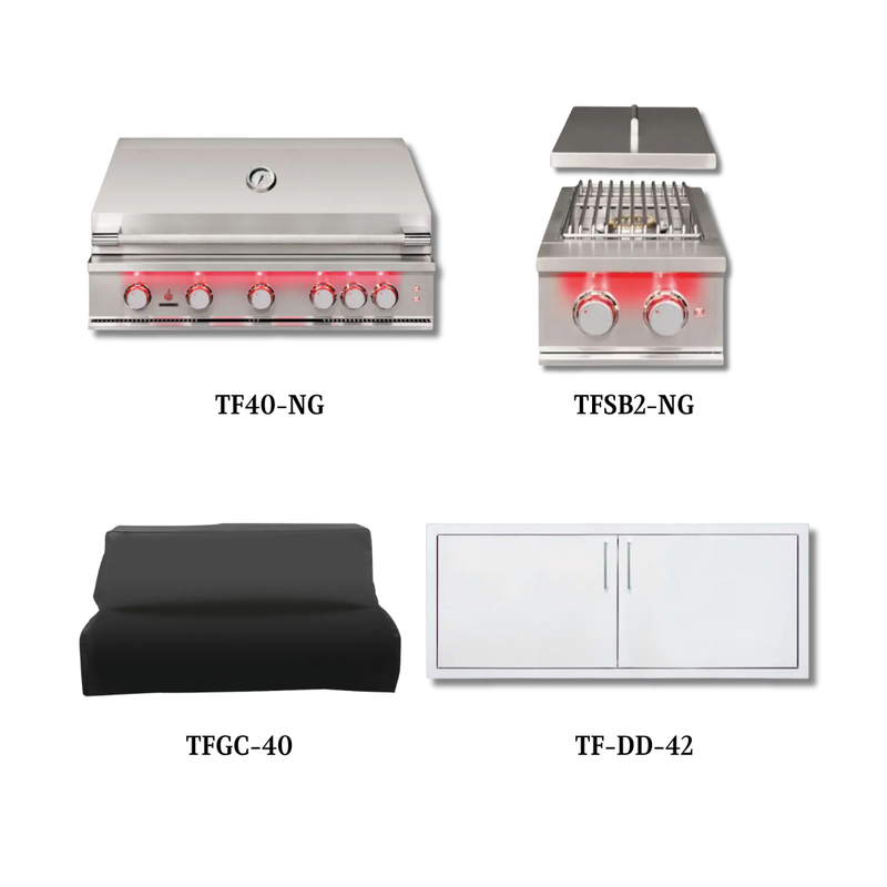 TrueFlame TF40-NG with Cover, Double Side Burner and Double Access Door	- PCKG1-TF40-NG