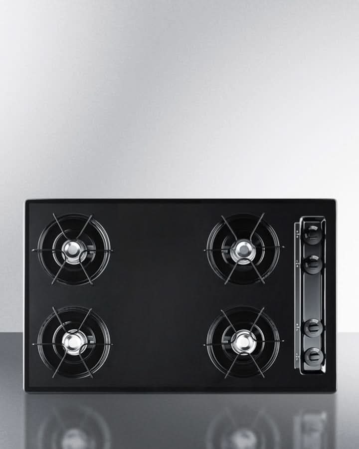 Summit 30 Wide 4 Burner Gas Cooktop Black - TNL053