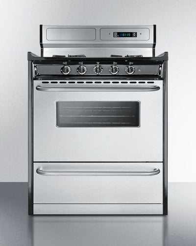 Summit 30 Wide Gas Range, Open Burners - TNM2307BKW