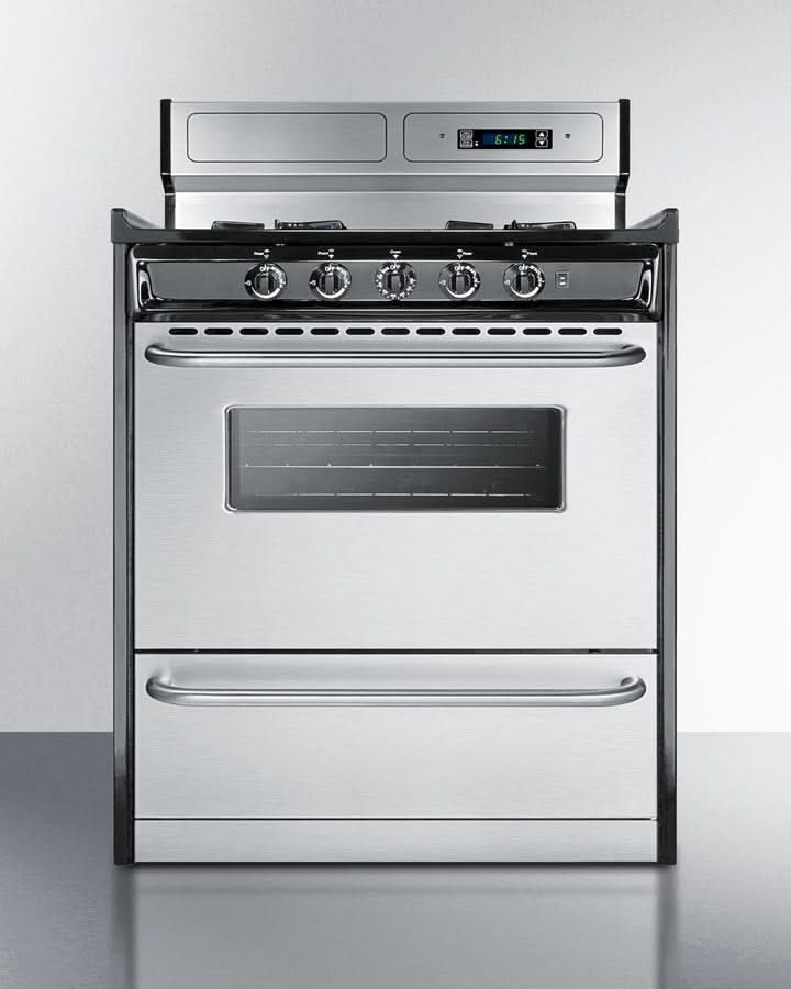 Summit 30 Wide Gas Range, Open Burners - TNM2307BKW