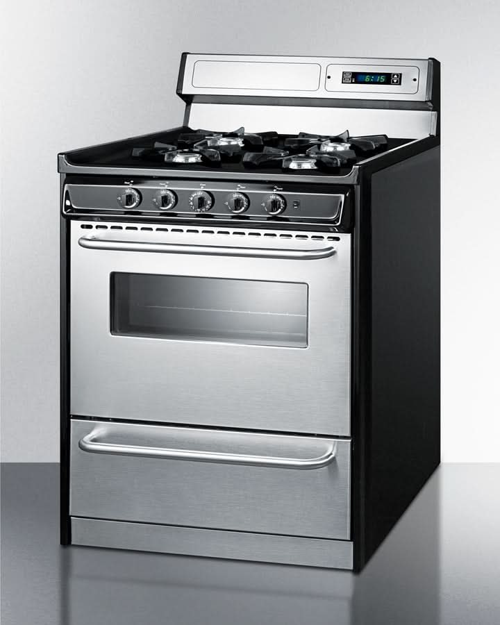 Summit 30 Wide Gas Range, Open Burners - TNM2307BKW