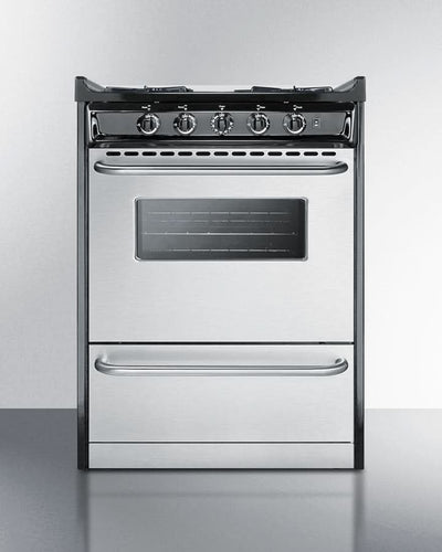Summit 24 Wide Gas Range, Open Burners - TNM6107BRW