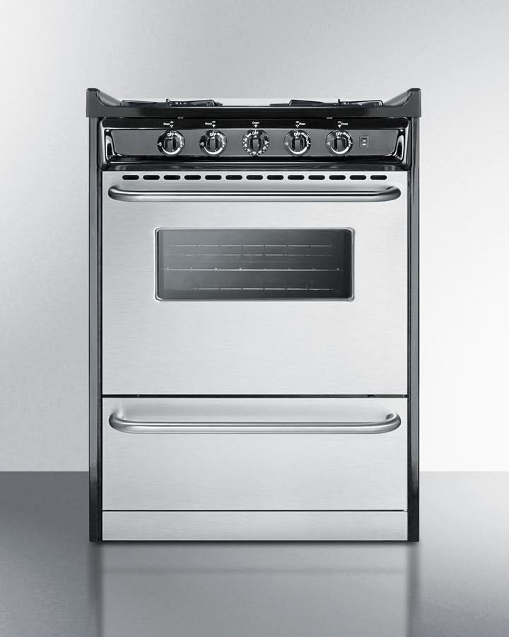 Summit 24 Wide Gas Range, Open Burners - TNM6107BRW