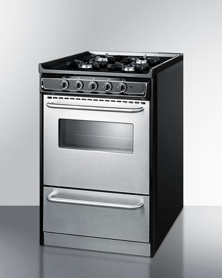 Summit 24 Wide Gas Range, Open Burners - TNM6107BRW