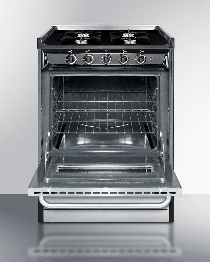 Summit 24 Wide Gas Range, Open Burners - TNM6107BRW