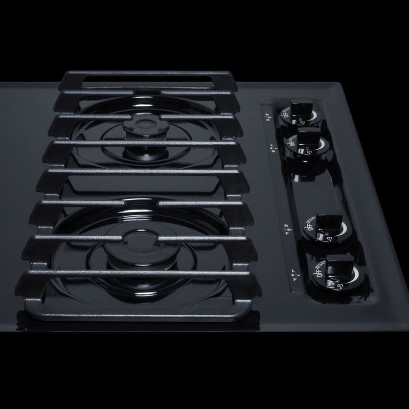 Summit 24 Wide 4 Burner Gas Cooktop Black - TTL033S