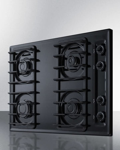 Summit 30 Wide 4 Burner Gas Cooktop Black - TTL053S