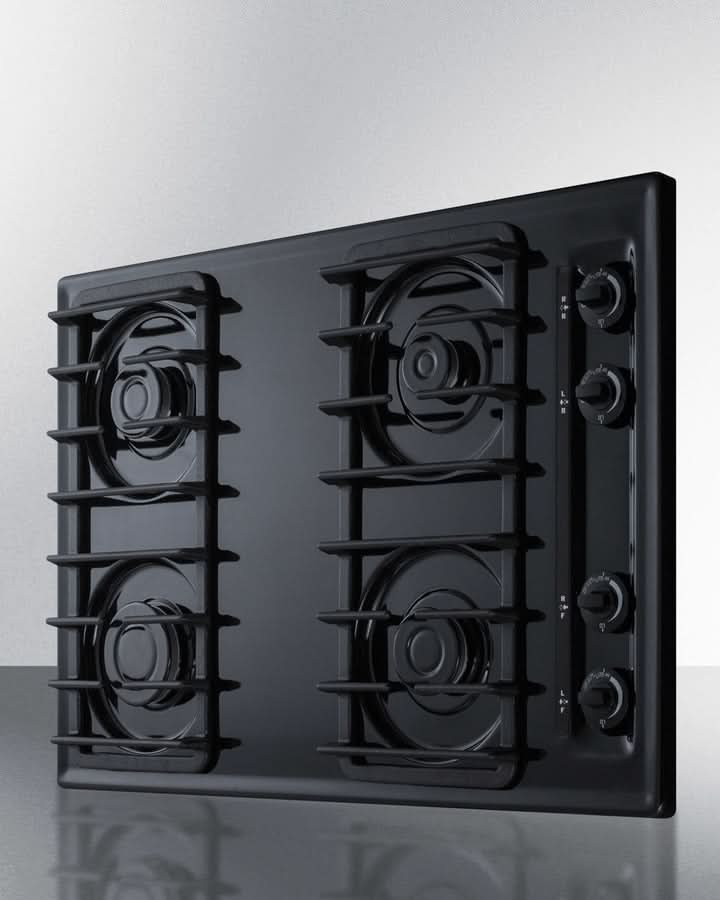 Summit 30 Wide 4 Burner Gas Cooktop Black - TTL053S
