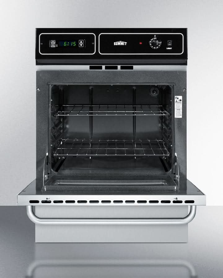 Summit 24 Wide Gas Wall Oven Stainless Steel Black - TTM7212BKW