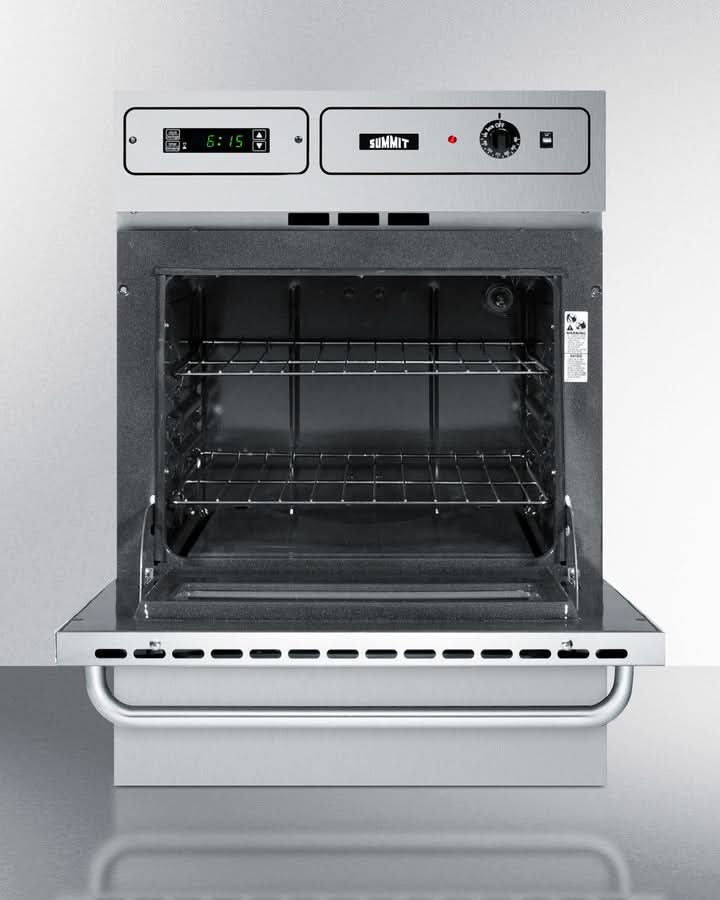 Summit 24 Wide Gas Wall Oven Stainless Steel - TTM7882BKW