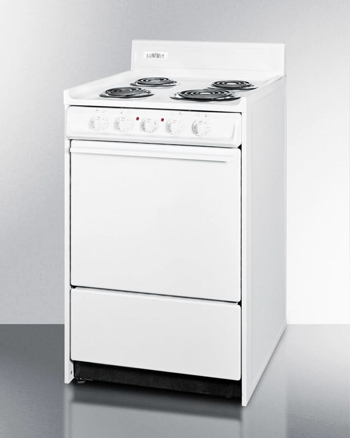 Summit 24 Electric Range with Manual Clean Oven White - WEM110