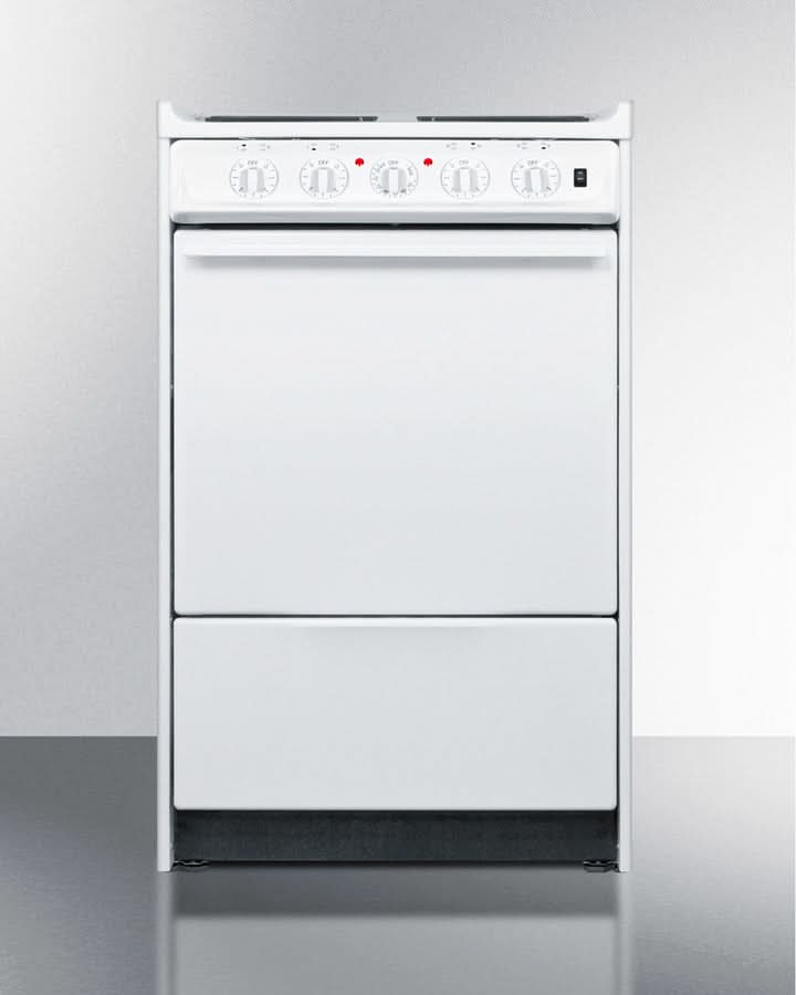 Summit 24 Electric Range with Manual Clean Oven White - WEM110R